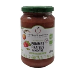 Purée bio de pommes fraises menthe Côteaux Nantais - 360 g