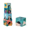 Pyramide en carton et figurines en bois animux Janod