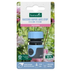 Raccord rapide avec stop botanic® pour tuyaux Ø 12,5 mm / Ø 15 mm