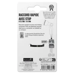 Raccord rapide avec stop botanic® pour tuyaux Ø 12,5 mm / Ø 15 mm