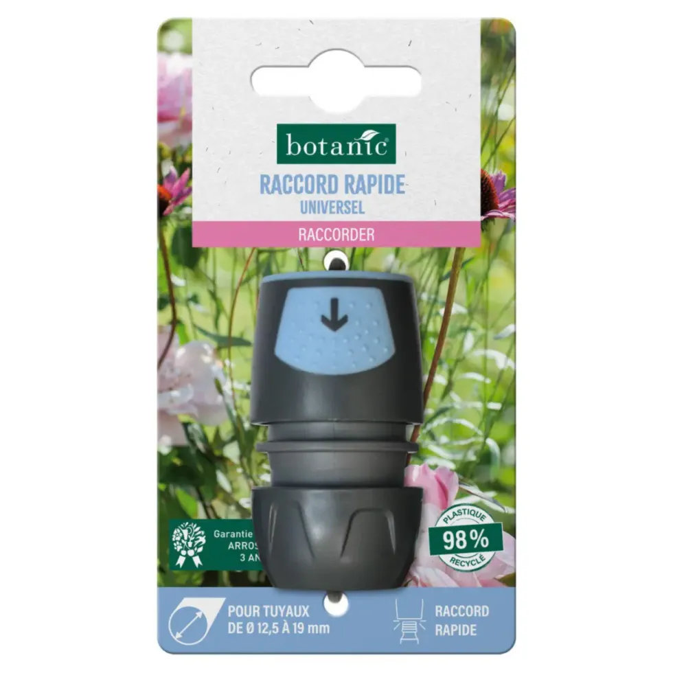 Raccord rapide universel botanic® pour tuyaux de Ø 12,5 à 19 mm