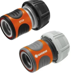 Raccords rapide + aquastop coloris multicolore Gardena - 19 mm