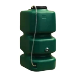 Récupérateur d'eau cubique vert foncé avec tuyau-jauge Garancia - 500 L