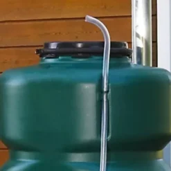 Récupérateur d'eau cubique vert foncé avec tuyau-jauge Garancia - 500 L