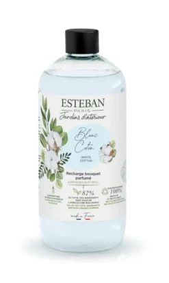 Recharge de parfum pour bouquet et diffuseur Esteban blanc coton - 500 ml