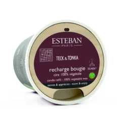 Recharge pour bougies parfumées Teck et Tonka Esteban - 180 g