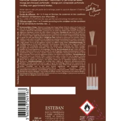 Recharge Teck et Tonka pour bouquets parfumés Esteban - 250 ml