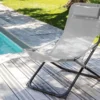 Relax de jardin pliant, couleur graphite / perle - PROLOISIRS Easy