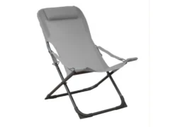 Relax de jardin pliant, couleur graphite / perle - PROLOISIRS Easy