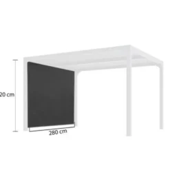 Rideau pour pergola 3630 BI/ PER 2430 BI coloris gris en PVC - 2,8 x 2,2 m