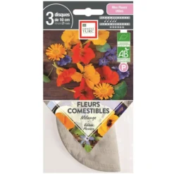 Ronds présemés de fleurs comestibles bio série 5 Ernest Turc - les 3 ronds de 10 cm