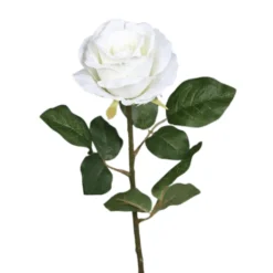 Rose artificielle blanche - 48 cm