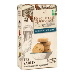 Sablé apéritif roquefort et noix bio Biscuiterie de Provence - 90 g
