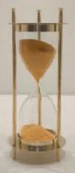 Sablier décoratif en verre et métal doré - Ø 6,5 x H 17 cm