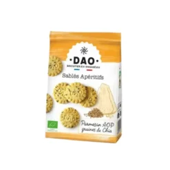 Sablés apéritifs bio au parmesan et aux graines de chia Dao - 100 g