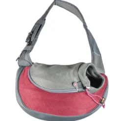 Sac de transport pour petit chien et chat coloris bordeaux en nylon Europet Sarah Crazy Paws – 25 x 15,5 x 43 cm