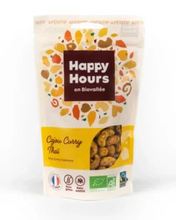Sachet cajou curry thaï bio Happy Hours en Biovallée - 115 g