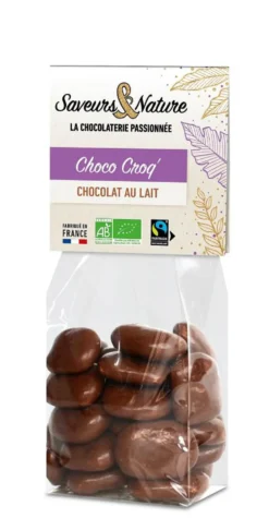 Sachet de chocolats soufflés enrobés de chocolat au lait bio Saveur et Nature - 150 g