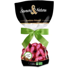 Sachet œufs à la cacahuète enrobé chocolat au lait bio Saveur et Nature - 150 g