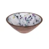 Saladier coloris multicolore en bois de bambou motifs floraux façon aquarelle Garden flora - Ø 30 cm