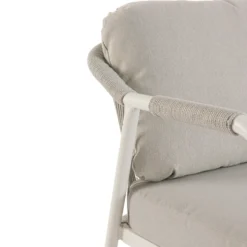 Salon bas crème en aluminium et corde Bizzotto Miravet