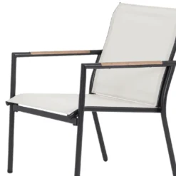 Salon de jardin en acier coloris gris Mimosa - 4 éléments (canapé, table basse et deux fauteuils)