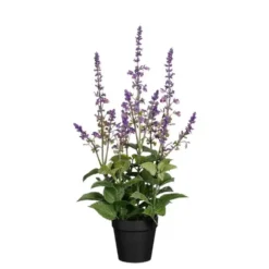 Sauge artificielle violette en pot - Ø 20 x H 43 cm