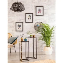 Sellette Goa coloris noir en métal - 60 x 25 x 25 cm