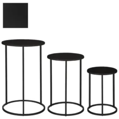 Sellette ronde en métal noir Quinty taille 1 - Ø 30 x H 30 cm