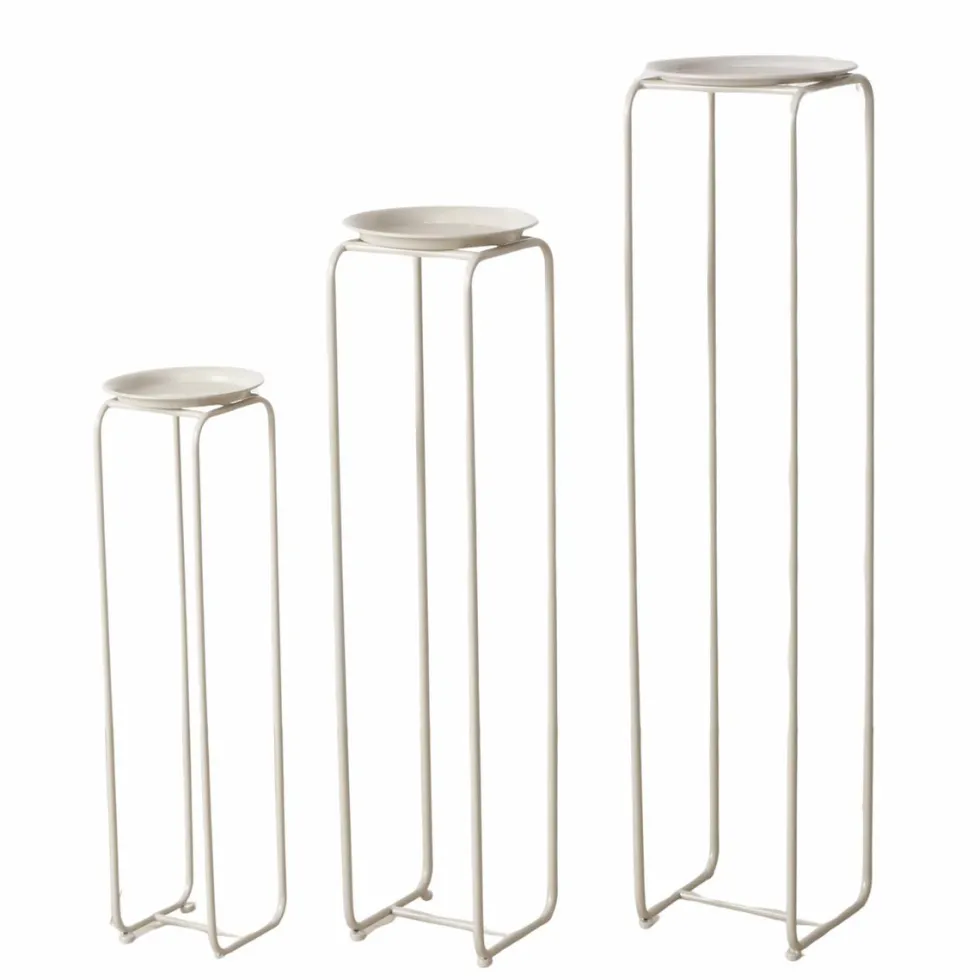 Sellette rotative en fer beige Hanka M - Ø 25 x H 96 cm
