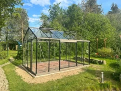 Serre de jardin Léonie coloris gris 13,62 m² ACD - 306 x 445 cm