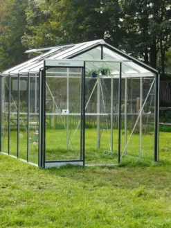 Serre de jardin R204H coloris gris en aluminium 6,91m² ACD - 232 x 298 cm
