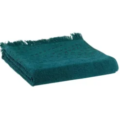 Serviette de toilette en coton coloris pétrole Julia - 50 x 100 cm