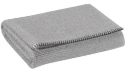 Serviette invité en coton coloris gris perle Vivaraise Bora - 50 x 30 cm