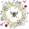 Serviettes en papier 3 plis motif abeille Bee loved bio compostables x 20 - 33 x 33 cm