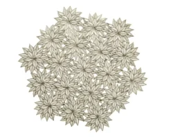 Set de table en PVC coloris blanc Hexagone flocon - Ø 38 cm