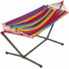 Set support et hamac MetaliK coloris multicolore Fortaleza en métal et polypropylène Jobek Hamacs - 300 x 140 x 95 cm