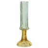 Soliflore en verre vert et jaune - Ø 9 x H 25,5 cm