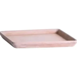 Soucoupe carrée coloris terre claire - 20 x 20 cm