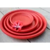 Soucoupe coloris rouge en terre émaillée - Ø 41 cm