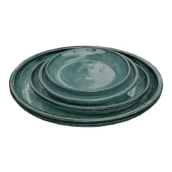 Soucoupe en grès émaillé vert Amande Decolines Littoral - Ø 18 cm