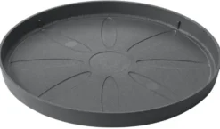 Soucoupe en plastique recyclé gris Deroma Origin Grigio - Ø 21 x H 1,9 cm