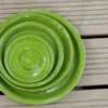 Soucoupe en terre cuite émaillée vert Forêt Les Poteries d’Albi - Ø 18 cm