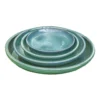 Soucoupe en terre cuite émaillée vert amande Poterie du Bousquet Costa - Ø 24 x H 3 cm