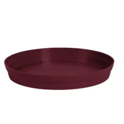 Soucoupe ronde en plastique rouge Bourgogne Eda Toscane - Ø 28 cm