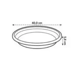 Soucoupe ronde en plastique recyclé anthracite Elho - Ø 40 cm
