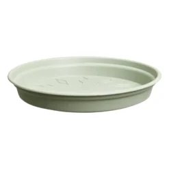 Soucoupe ronde en plastique vert pierre Elho green Basics - Ø 10 cm
