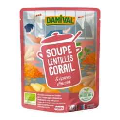 Soupe bio lentilles corail et épices 50 cl