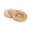 Sous-verres en bois de manguier à décor citron noirs x2 - Ø 10 cm