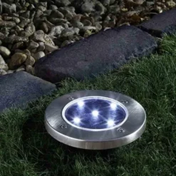 Spot à planter Up Light argent à LED 5 lumens